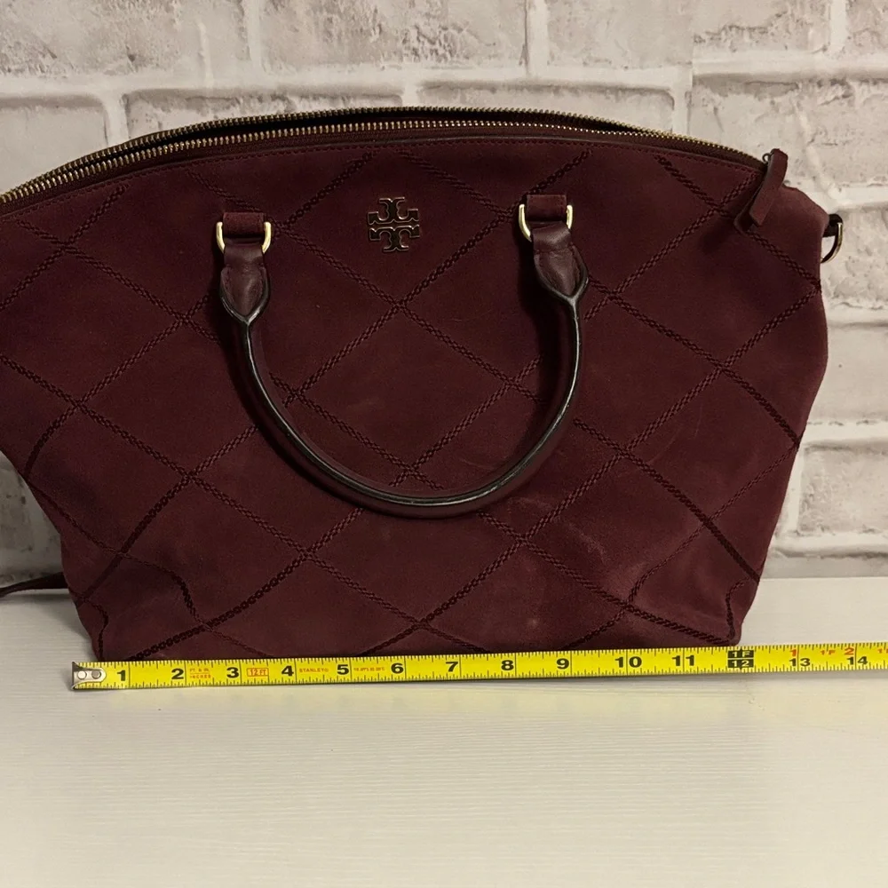 Tory Burch Suede Quilted Crossbody Bag - Picture 12 of 13
